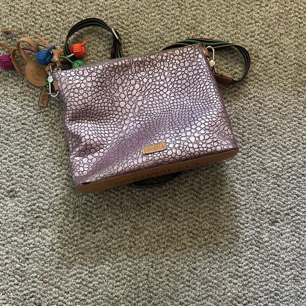 Consuela Textured Brown Crossbody Bag